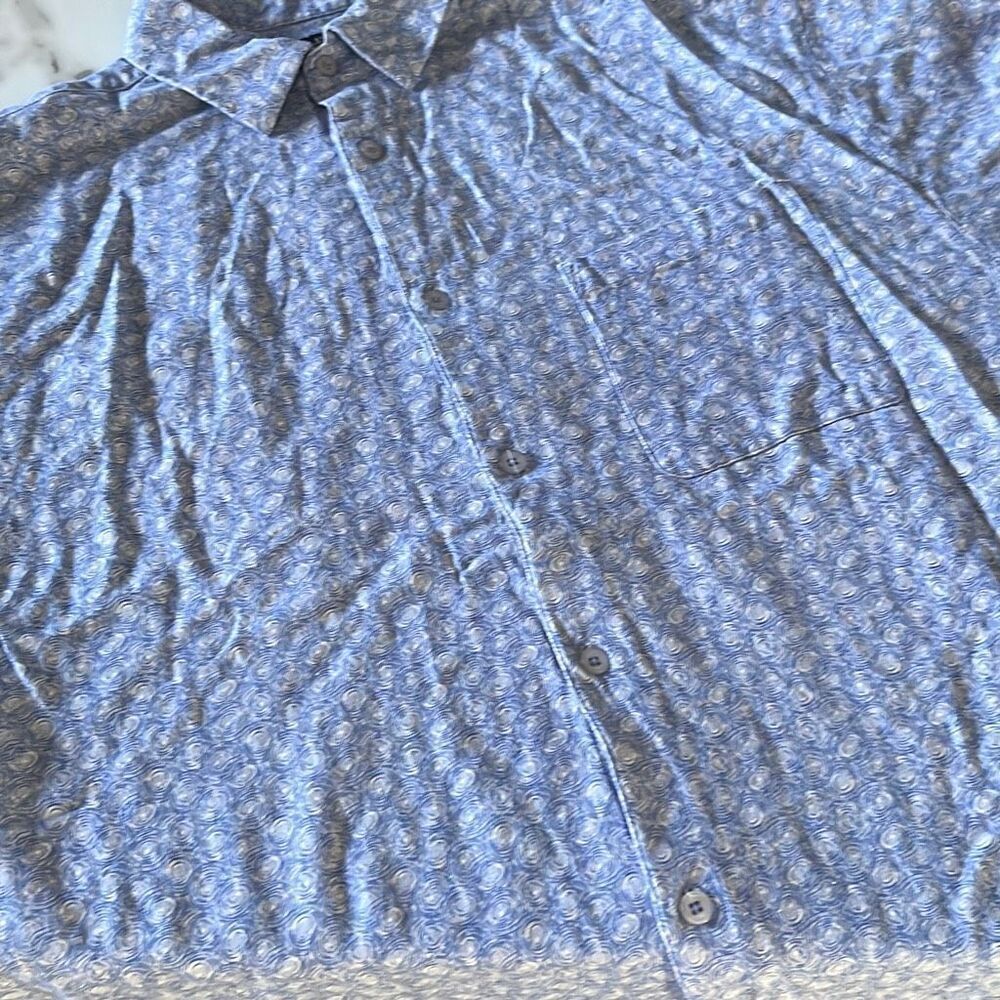 Cellini Silk/Linen Short Sleeve Button Front Mens XLT